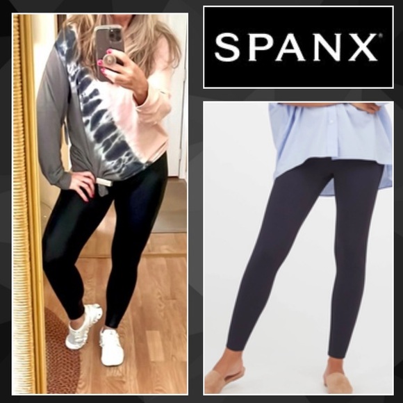 Spanx,Slimming Black Shimmer, Must Own A Pair of Spanx🔥🔥, EUC, Size Med. - Picture 1 of 12